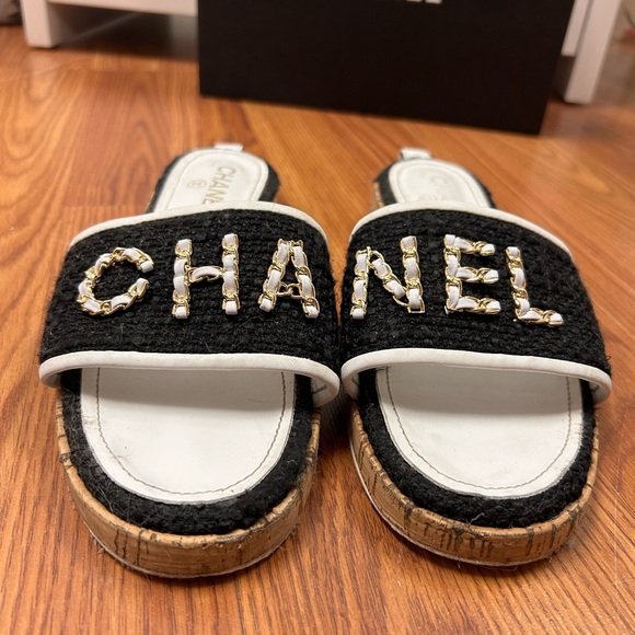 Chanel Tweed Slide Sandals Women’s EU Size 42 w/ box - Picture 3 of 12